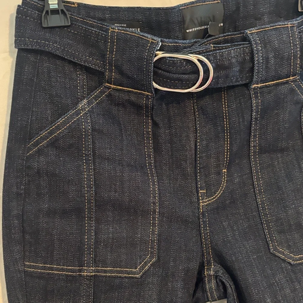 White House Black Market Dark blue Skinny Jeans with Belt - Picture 3 of 5